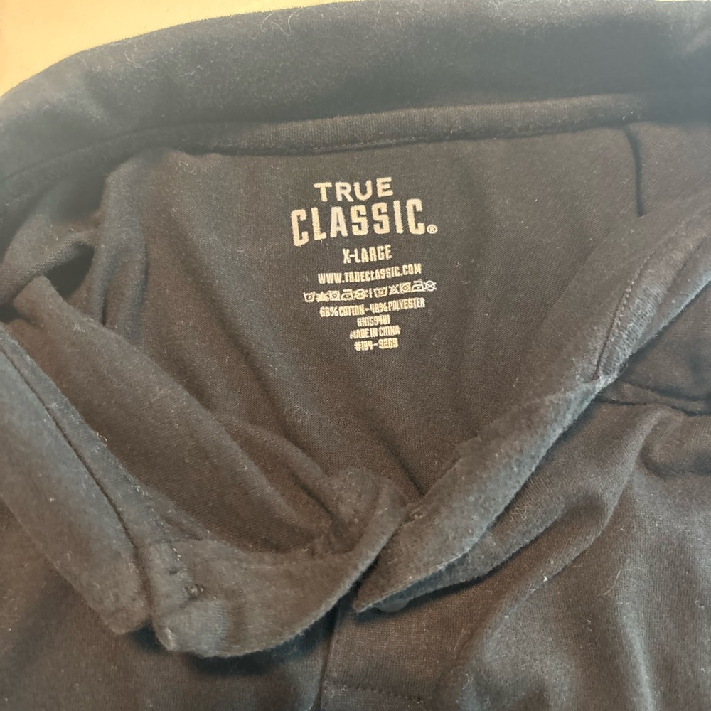 True Classic Men's Black Polo Shirt - X-Large